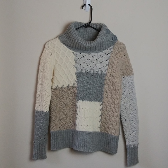 Sundance Sweaters - Sundance Westwind Turtleneck Patchwork Sweater